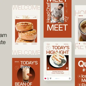 پکیج قالب اینستاگرام رستوران و کافه